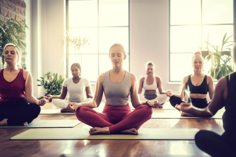 Pessoas meditando juntas em um ambiente tranquilo