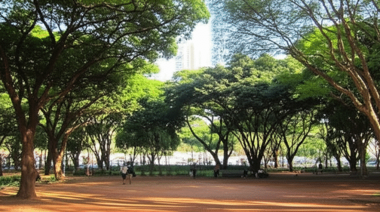 Microclima Verde Urbano Árvores em parque urbano