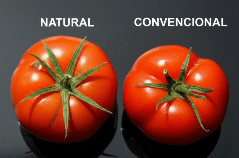 Comparação entre um produto natural e um produto convencional