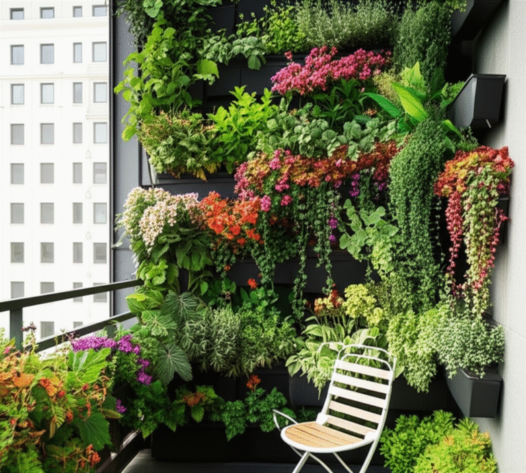 Oásis Urbano: Um Jardim em Casa Jardim vertical em uma varanda urbana