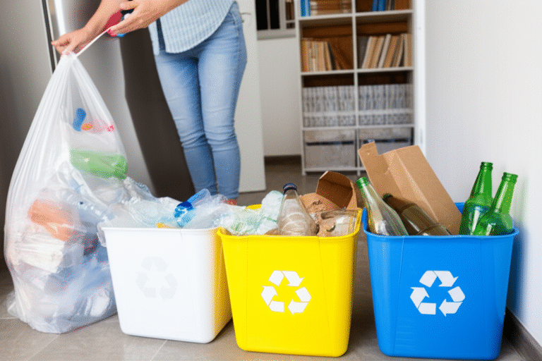 Descarte Zero em Casa Pessoa separando lixo reciclável em casa